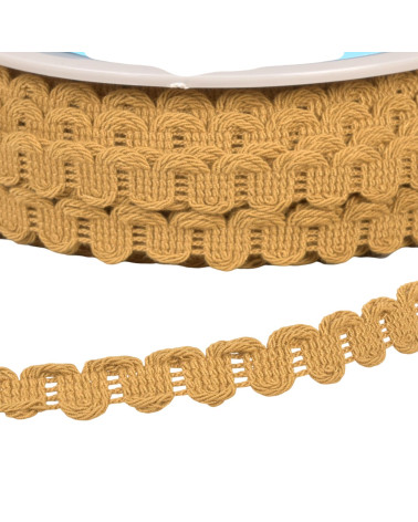 Bobina de 25m de trenza ondulada 15mm mostaza