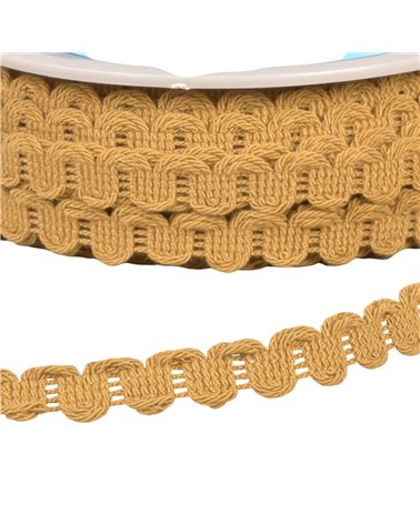 Bobine 25m galon vagues 15mm moutarde