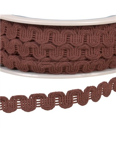 Bobine 25m galon vagues 15mm marron foncé