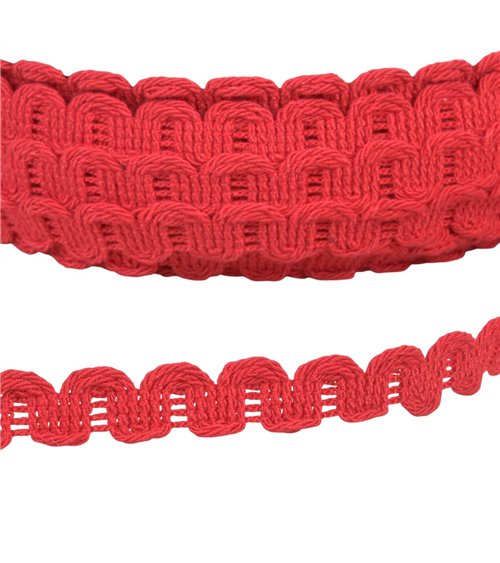 Bobine 25m galon vagues 15mm bourgogne