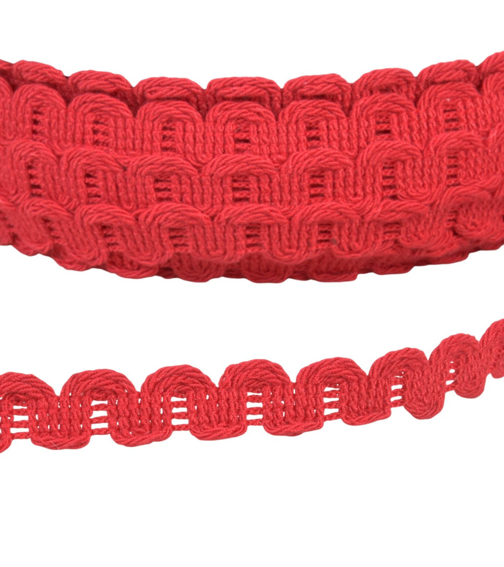 Bobina da 25m con treccia ondulata bordeaux da 15mm