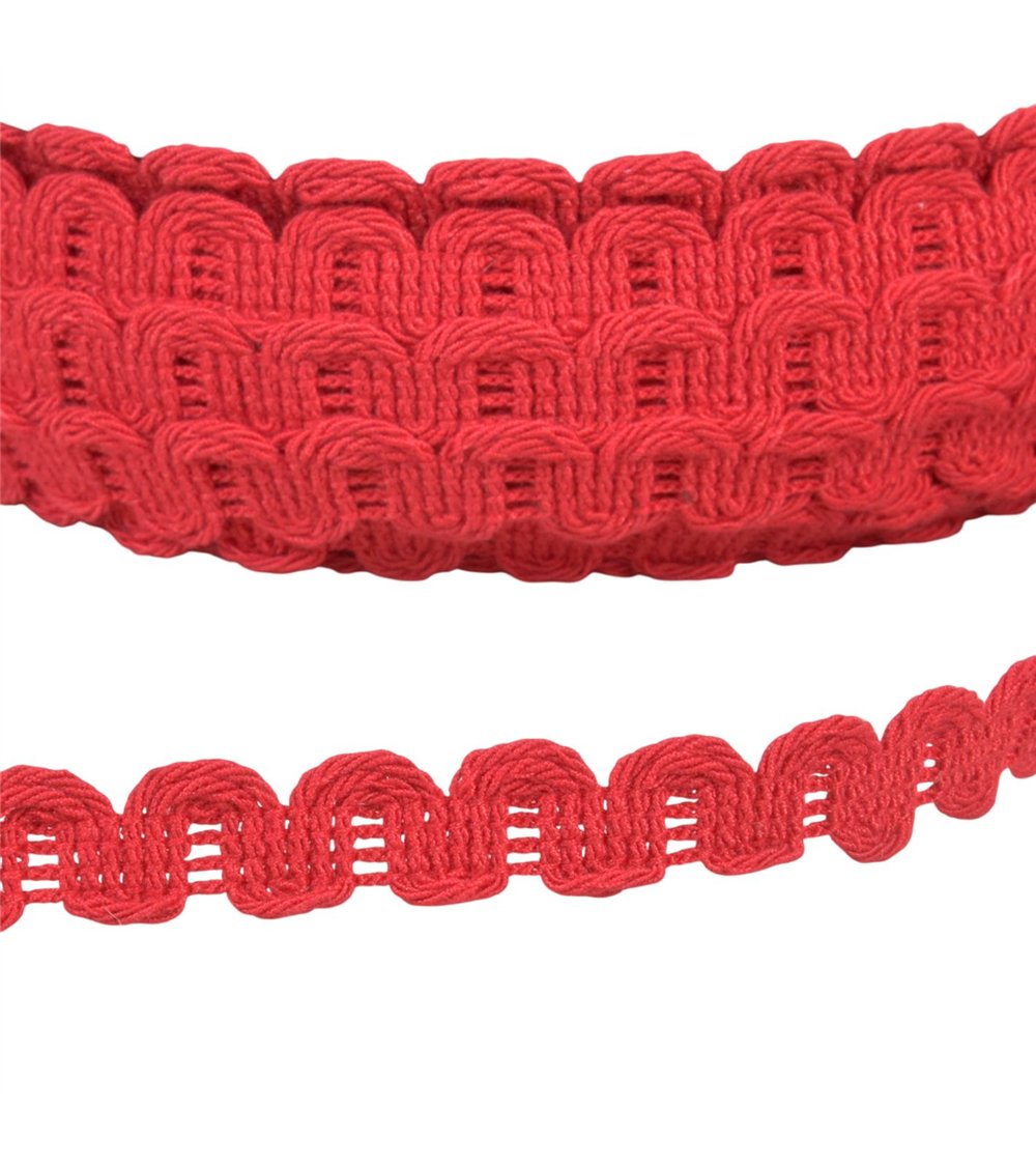 Bobine 25m galon vagues 15mm bourgogne