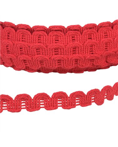 Bobine 25m galon vagues 15mm bourgogne