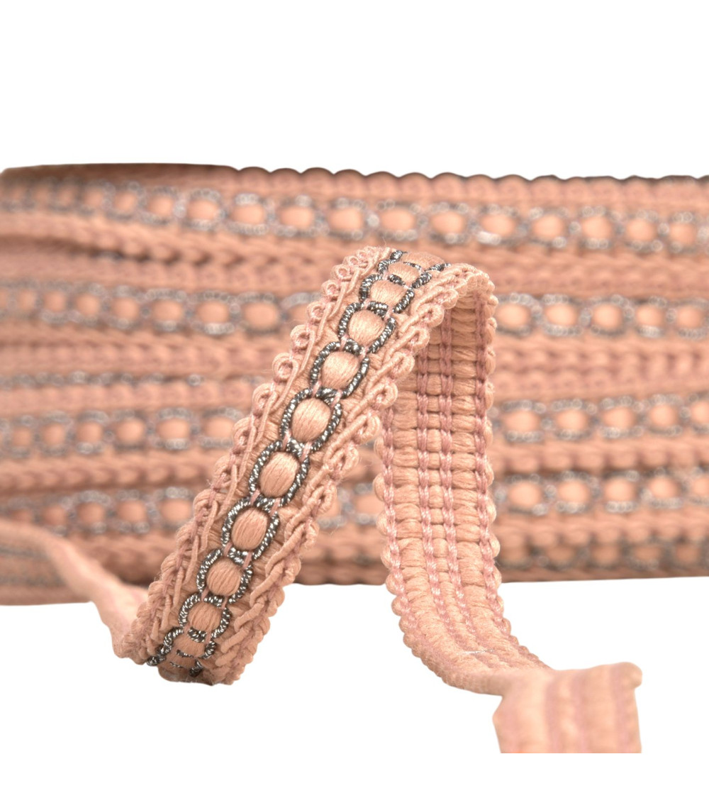 Bobina di treccia da 25 m con bordone in metallo marrone chiaro da 13 mm