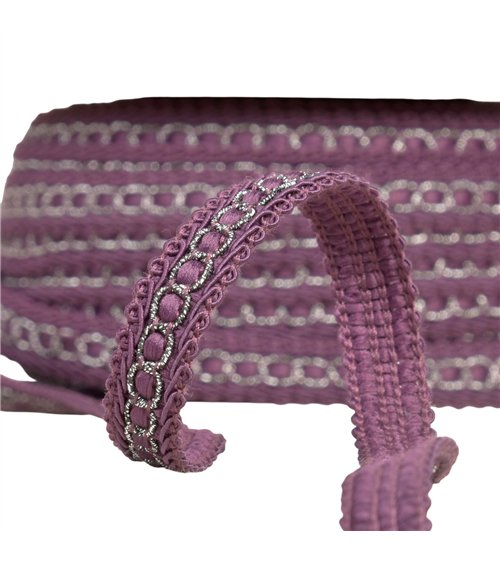 Bobine 25m galon avec bourdon métal 13mm violet