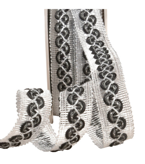 Bobina da 15 m di treccia ondulata su treccia metallica nera da 25 mm