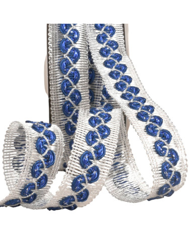 Bobina da 15 m di treccia ondulata su treccia metallica blu navy da 25 mm