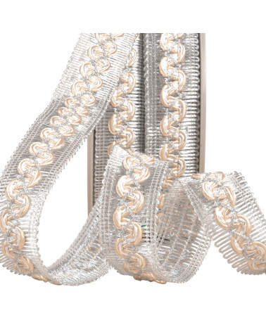 15m reel of wave braid on 25mm beige metal braid