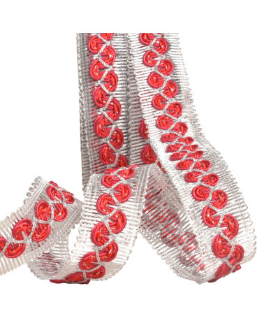 15m reel of wave braid on 25mm burgundy metal braid