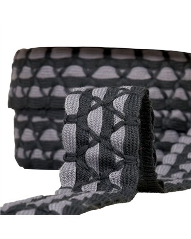 Bobine 10m galon bicolore six brins 31mm gris