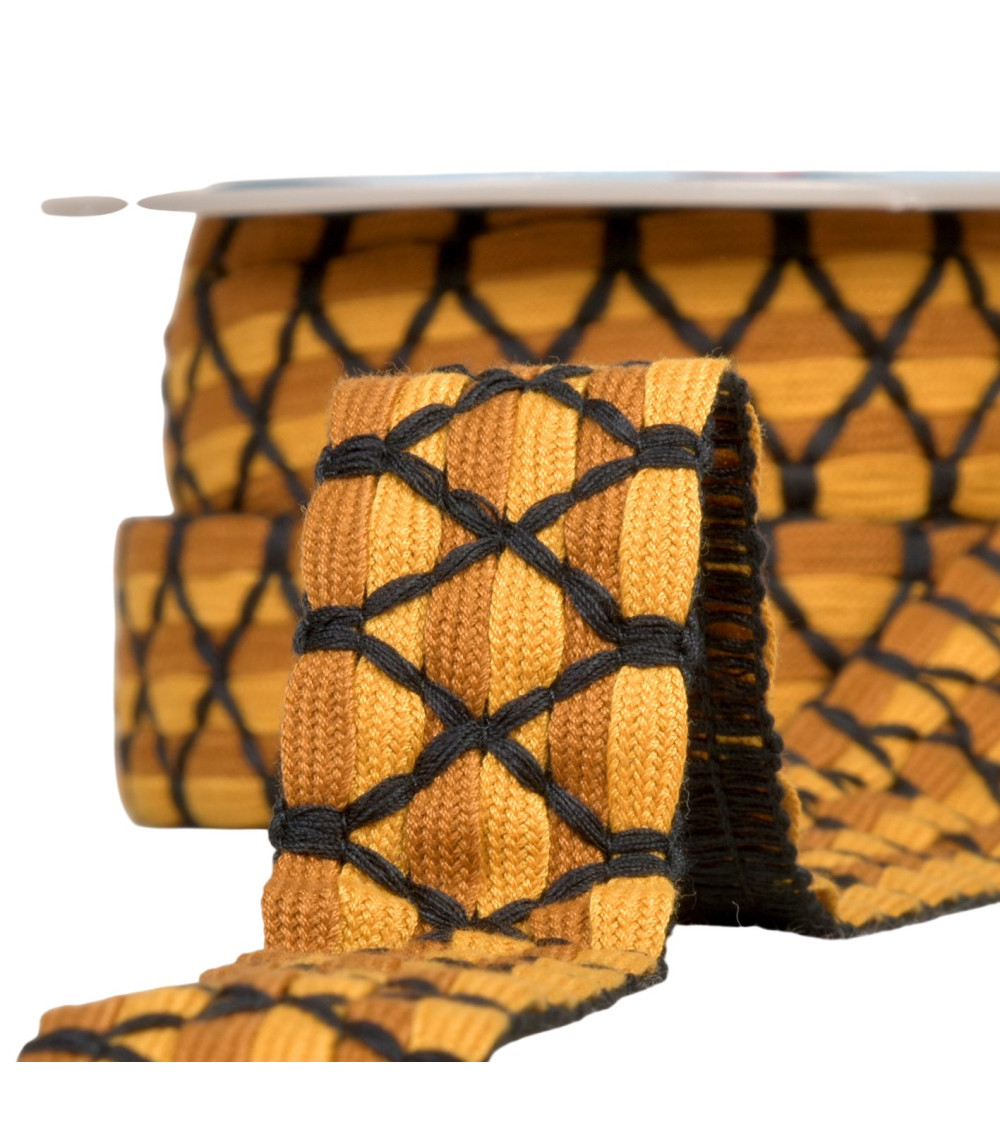 10m reel two-tone braid six strands 31mm mustard