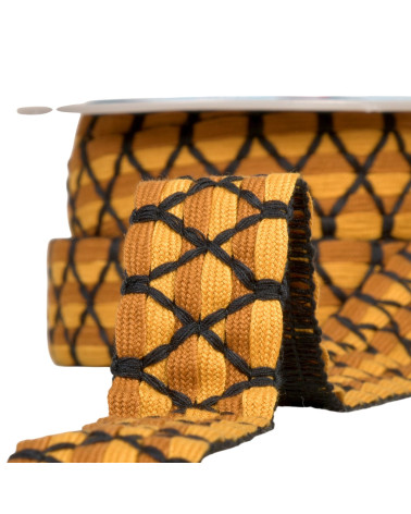 10m reel two-tone braid six strands 31mm mustard