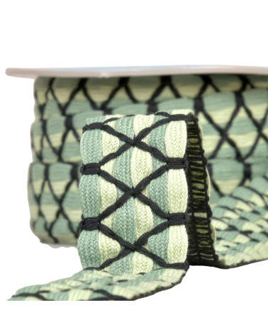 10-m-Rolle, zweifarbiges Geflecht, sechs Stränge, 31 mm, Khaki