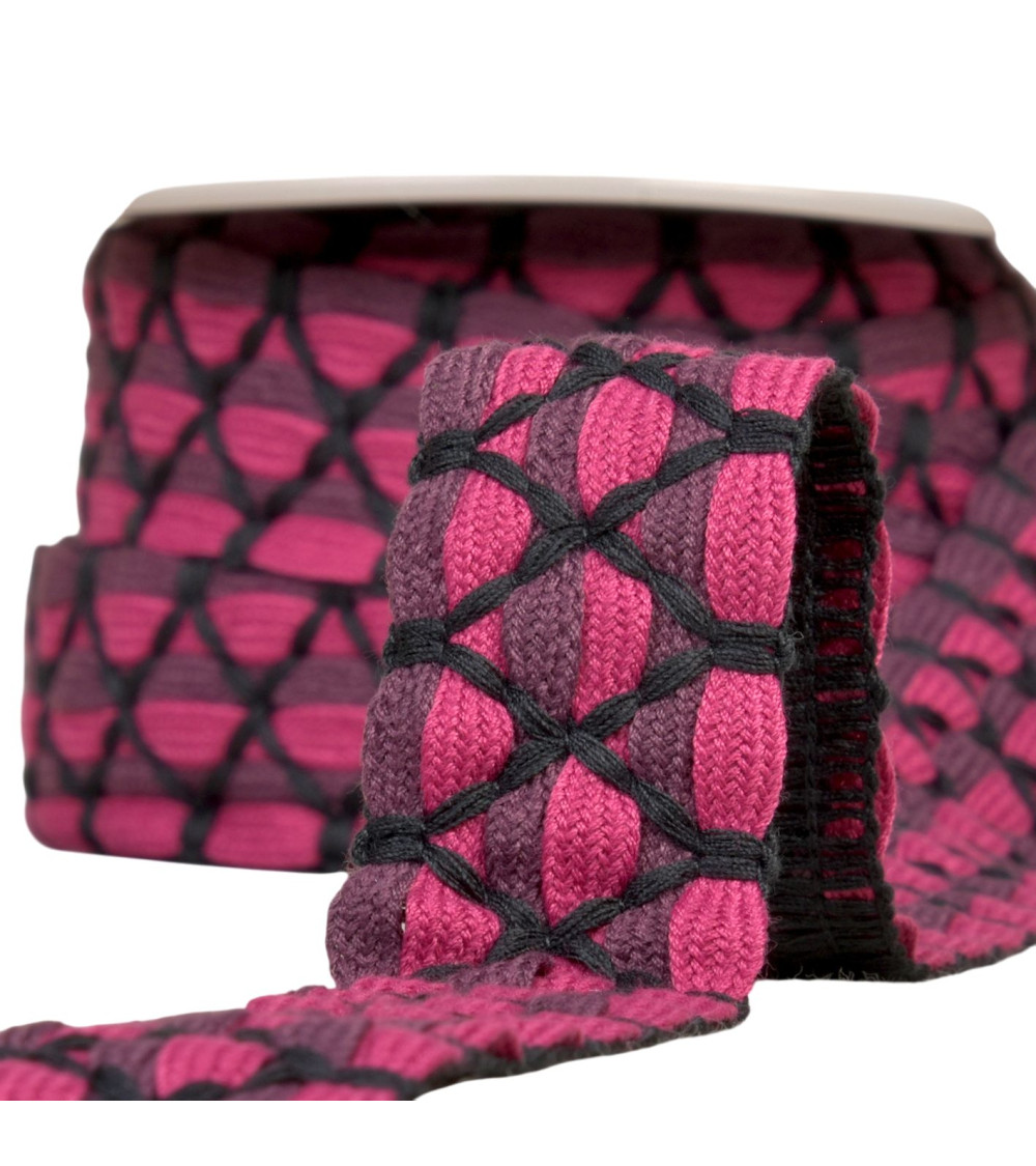 10-m-Rolle, zweifarbiges Geflecht, sechs Stränge, 31 mm, Lila