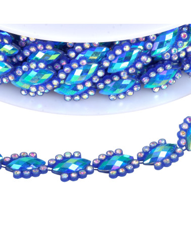 Bobina de 9m con trenza joya azul lavanda de 14mm