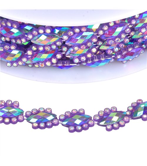Bobine 9m galon bijou 14mm violet