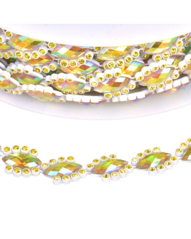 9m spool of 14mm jewel braid, multi-colored/fluorescent