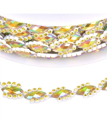 Bobine 9m galon bijou 14mm multicolore/fluo