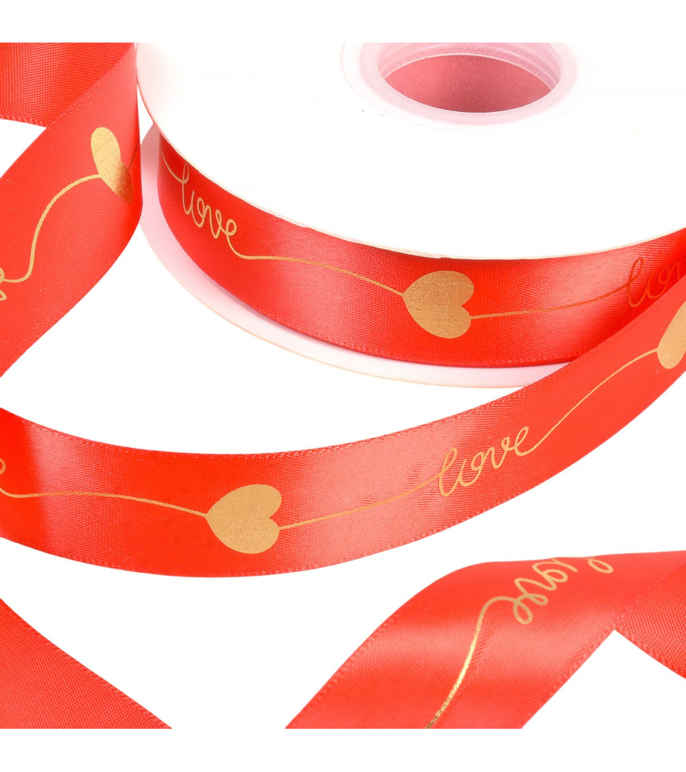 45m Spule „Love“ Band 25mm rot