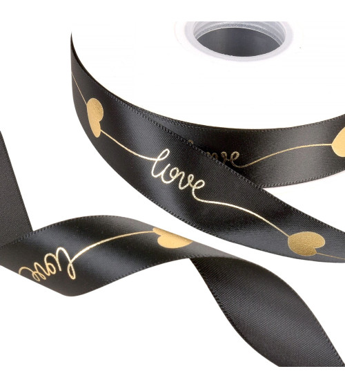 45m Spule „Love“ Band 25mm schwarz