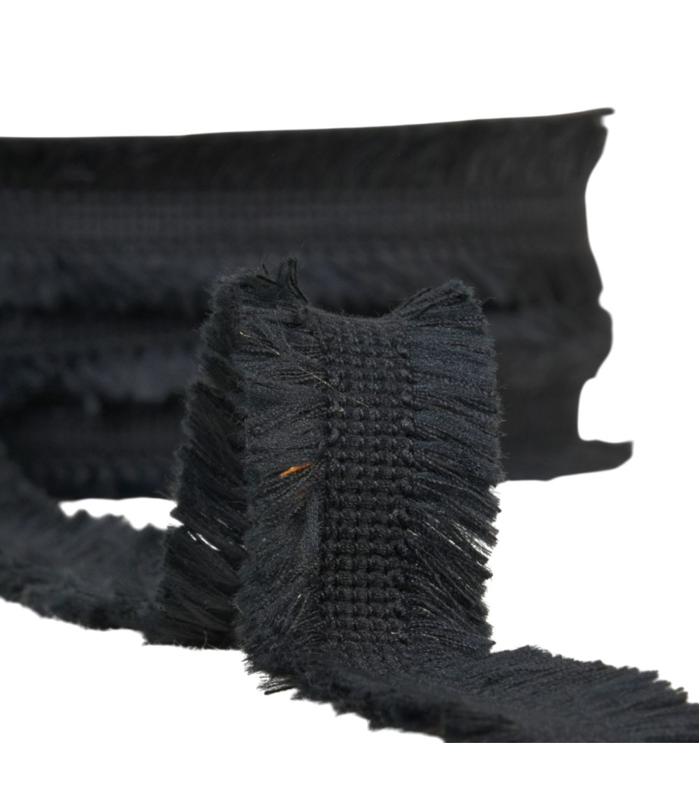 Double fringe 29mm black per meter