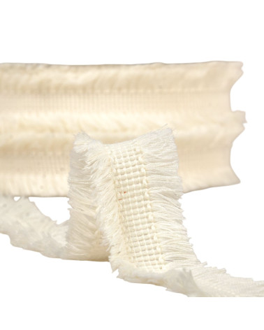 Double fringe 29mm ecru per meter