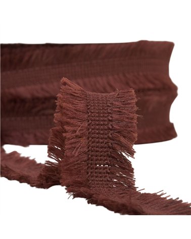 Double frange 29mm marron foncé au mètre