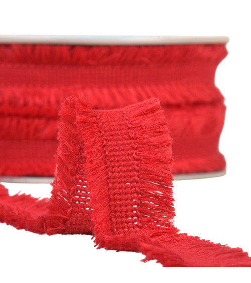 Double fringe 29mm burgundy per meter