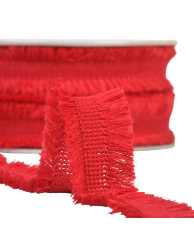Double fringe 29mm burgundy per meter