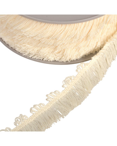 25 mm ecrufarbene Picot-Fransen pro Meter