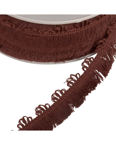25mm dark brown picot fringe per meter
