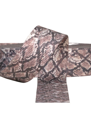 Correa de piel de serpiente 38mm marrón chocolate por metro