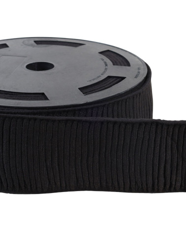 Elastic rises cotton skirt 70mm black per meter