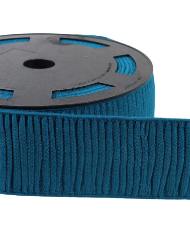 Elastic rises cotton skirt 70mm duck blue per meter