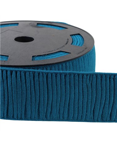 Elastique monte jupe coton 70mm bleu canard au mètre