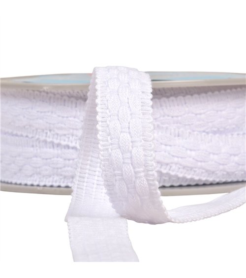 Lézarde surpiquée 19mm blanc au mètre