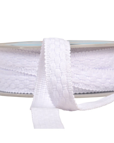 Topstitched crack 19mm white per meter