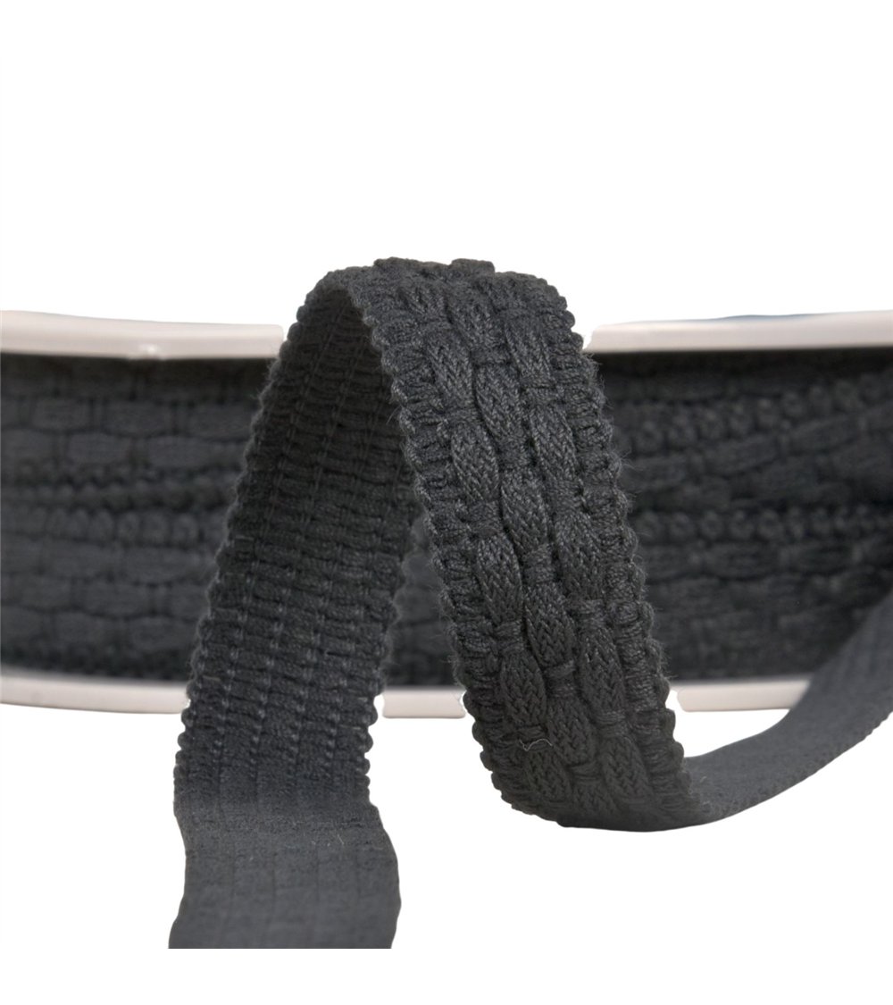 Lézarde surpiquée 19mm noir au mètre