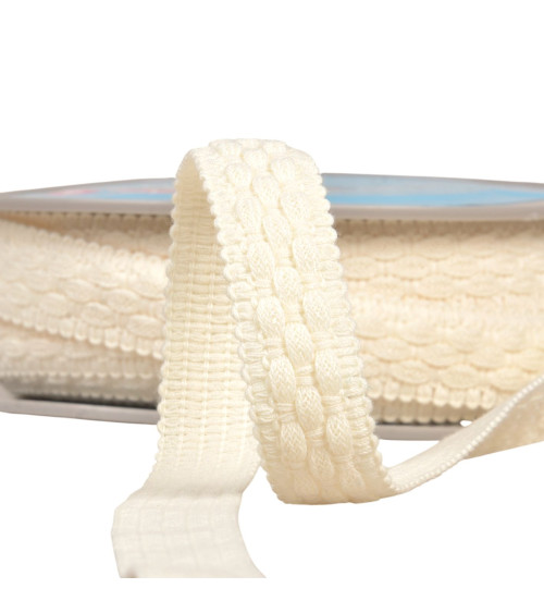 Abgesteppter Riss, 19 mm, Ecru, Meterware