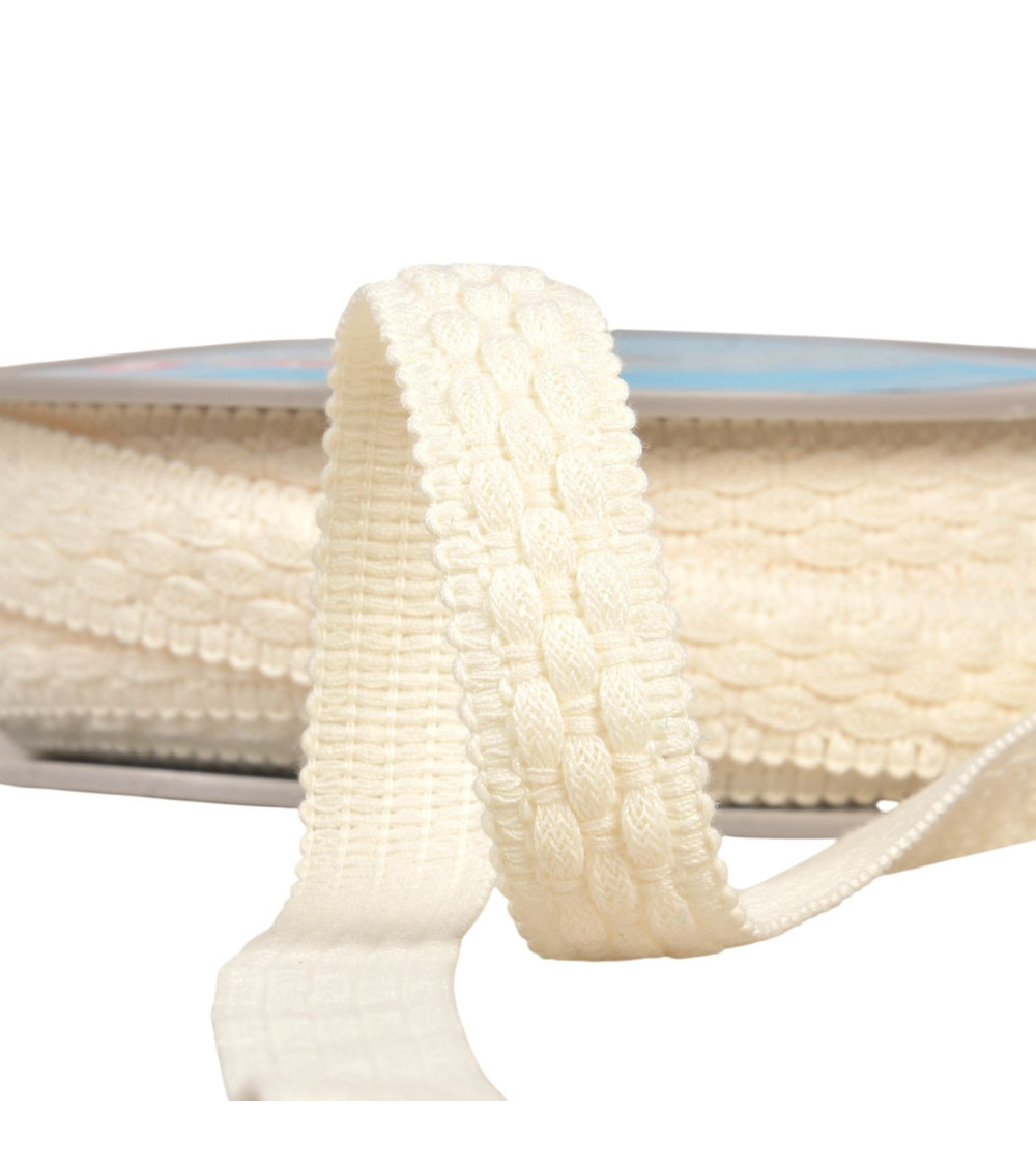 Abgesteppter Riss, 19 mm, Ecru, Meterware