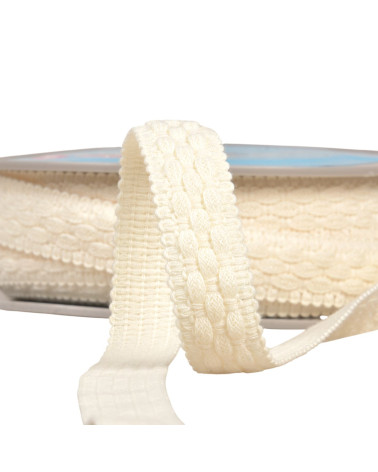 Abgesteppter Riss, 19 mm, Ecru, Meterware