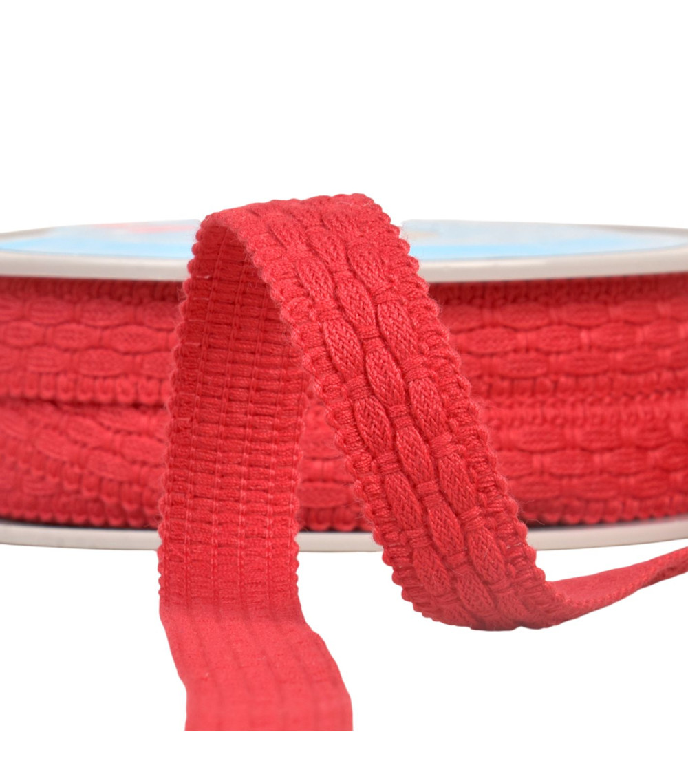 Topstitched crack 19mm burgundy per meter