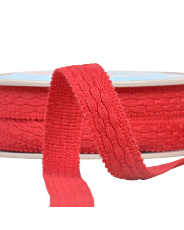 Topstitched crack 19mm burgundy per meter