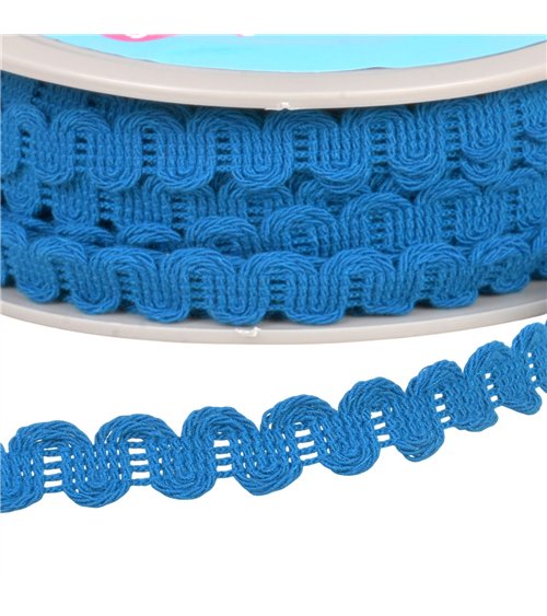 Galon vagues 15mm bleu acier au mètre