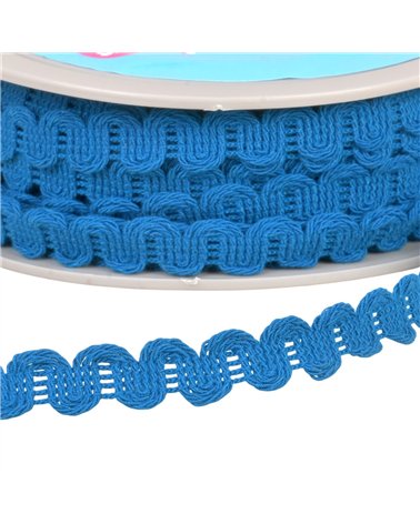 Galon vagues 15mm bleu acier au mètre