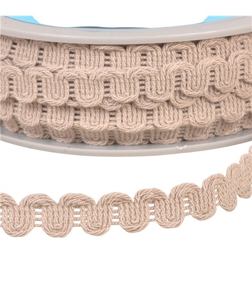 Galon vagues 15mm beige au mètre