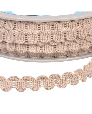 Galon vagues 15mm beige au mètre