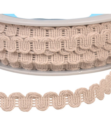 Treccia ondulata 15 mm beige al metro
