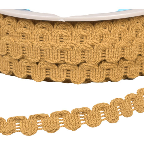 Treccia ondulata senape da 15 mm al metro