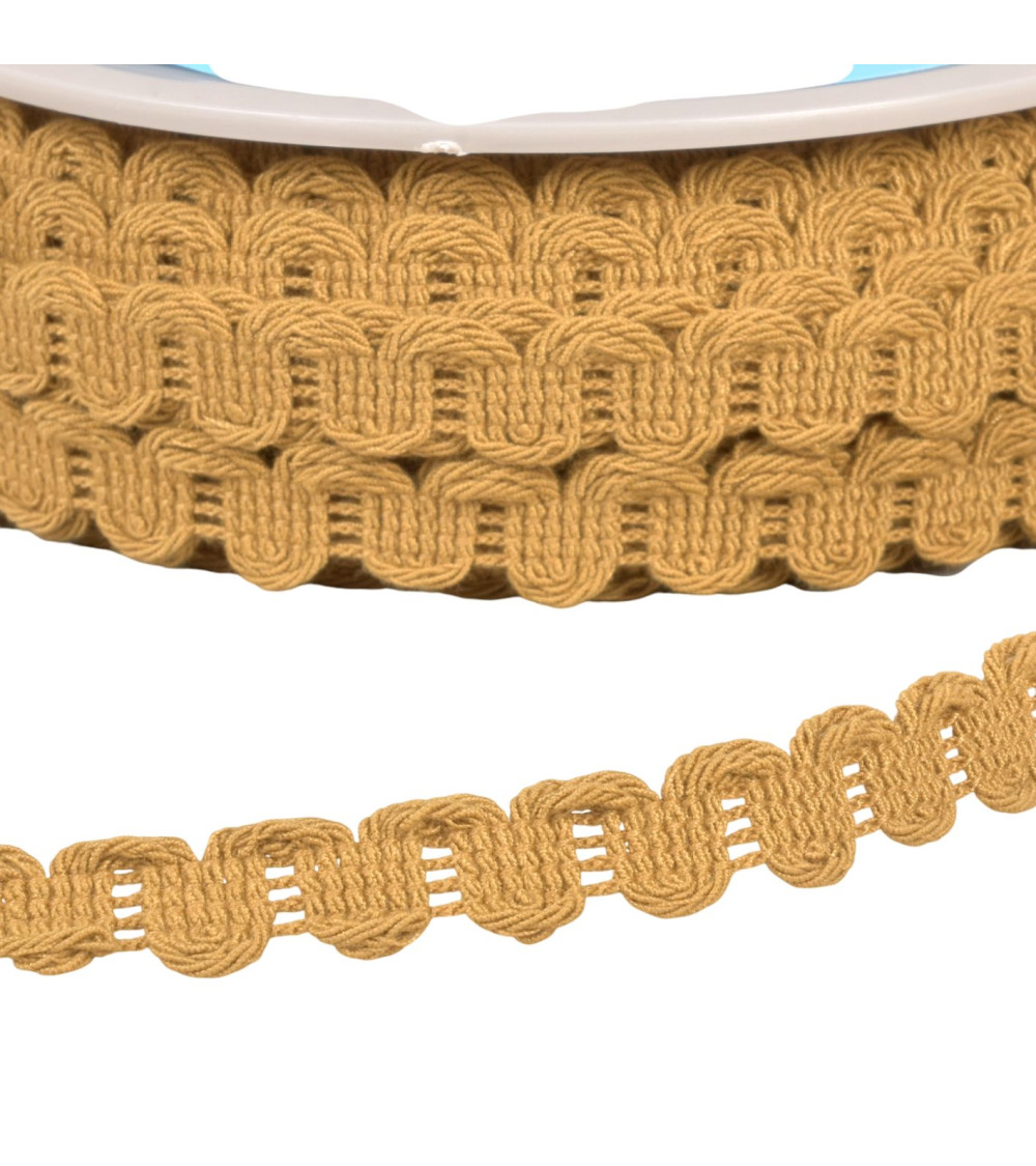 Treccia ondulata senape da 15 mm al metro